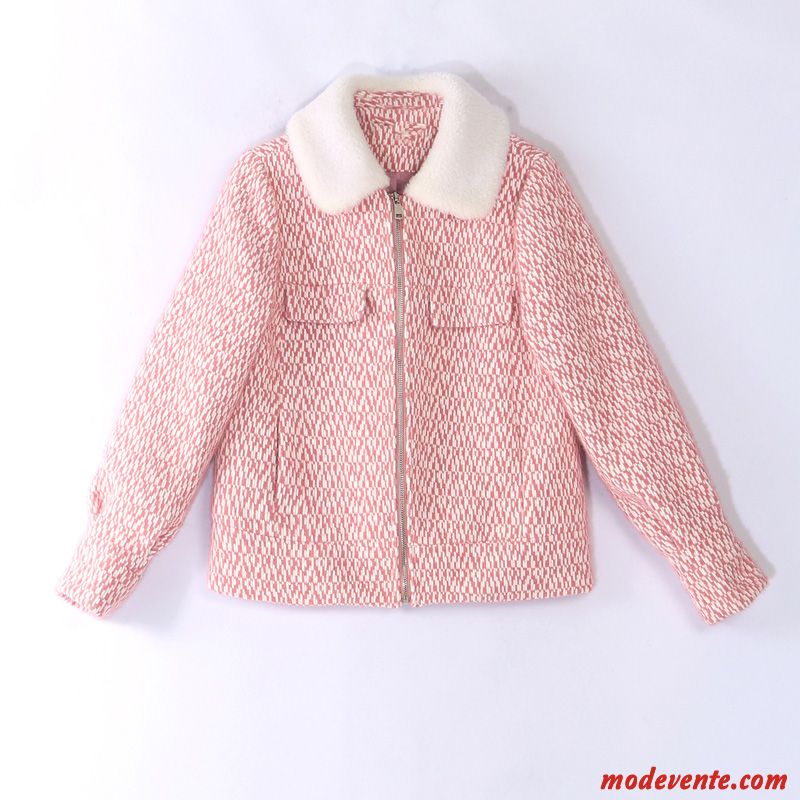 Manteau Femme Personnalité Mode L'automne Confortable Simple Rouge Rose