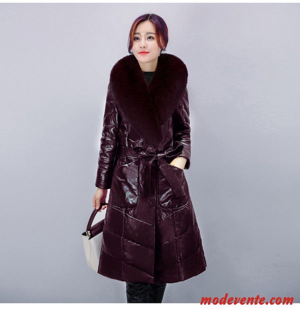 Manteau Pour Les Dames Aimez Fur Collar Patchwork Une Ligne Doudoune Femme Pas Cher