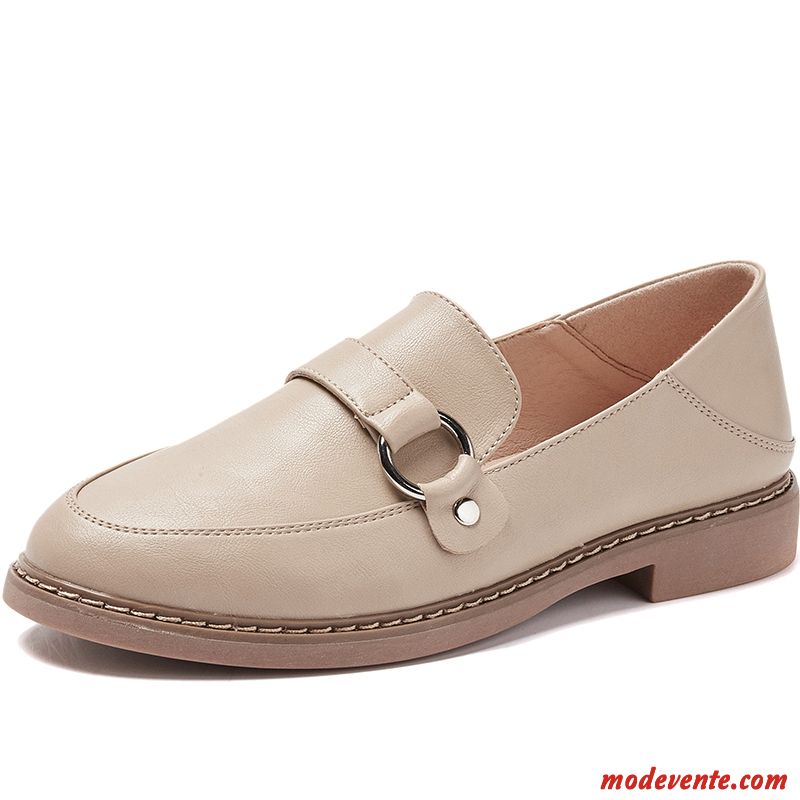 Mocassins Femme Chaussures En Cuir Angleterre Derbies Slip-on Plates Printemps