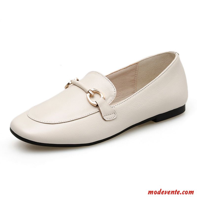 Mocassins Femme Cuir Véritable L'automne Slip-on Angleterre Derbies Semelle Doux