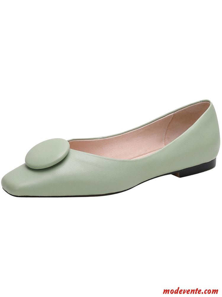 Mocassins Femme Dames Tous Les Assortis Derbies Plates En Cuir Semelle Doux Vert Clair