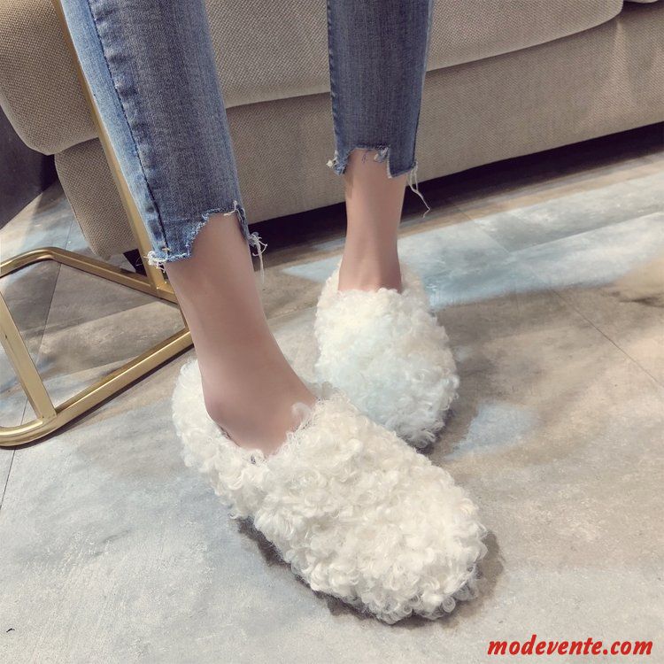 Mocassins Femme L'automne Flâneurs Mesh Hiver Slip-on Blanc Rouge