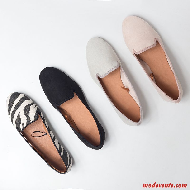 Mocassins Femme Tendance Étudiant L'automne Plates Slip-on Tous Les Assortis Noir