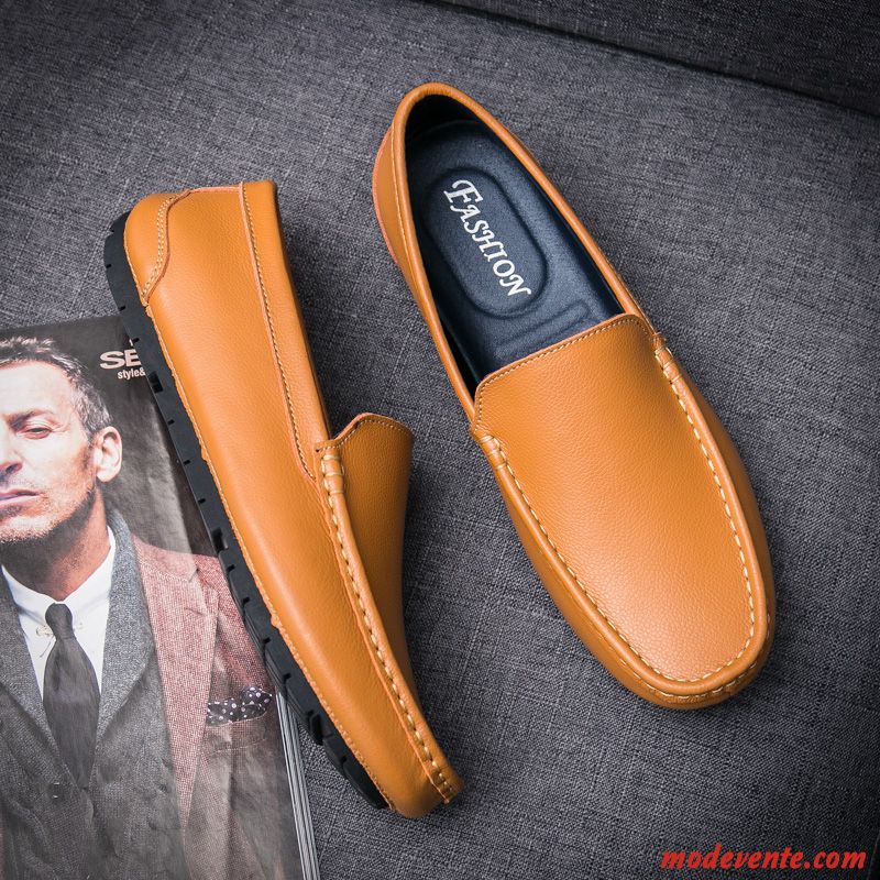 Mocassins Homme Décontractée Chaussures En Cuir Flâneurs Hiver Tendance Noir Brun