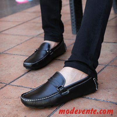 Mocassins Homme Flâneurs Chaussures De Conduite Tendance Chaussures En Cuir Printemps Décontractée Noir