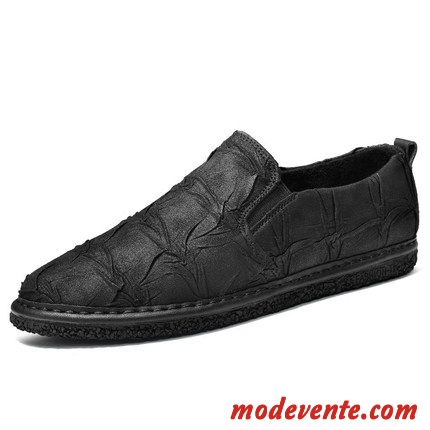 Mocassins Homme Tendance Décontractée Personnalité Slip-on Été Flâneurs Noir