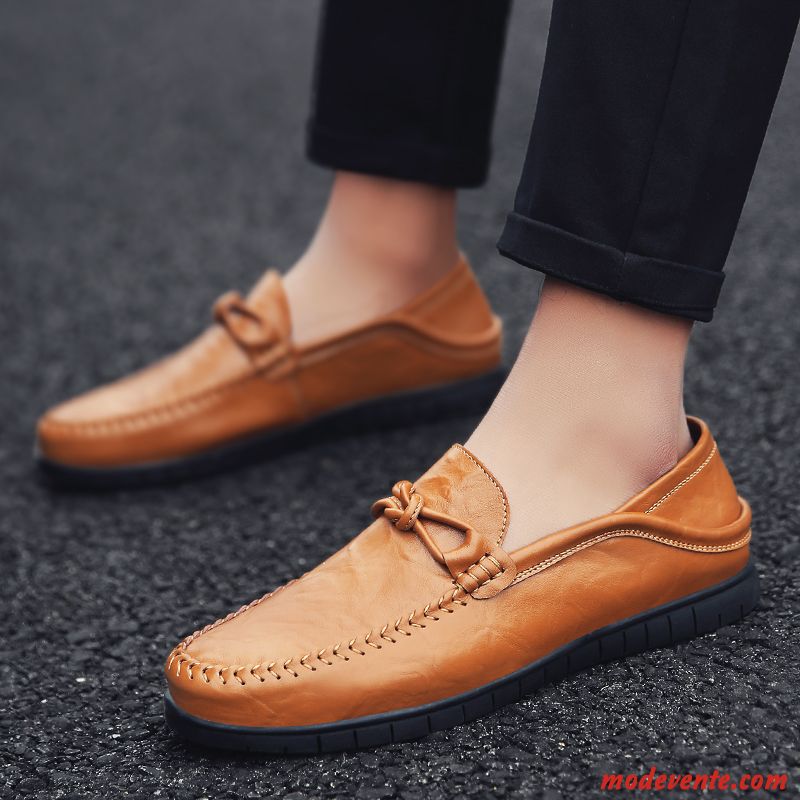 Mocassins Homme Tendance Mode Toutes Les Saisons Cuir Véritable Chaussures En Cuir Tous Les Assortis Marron