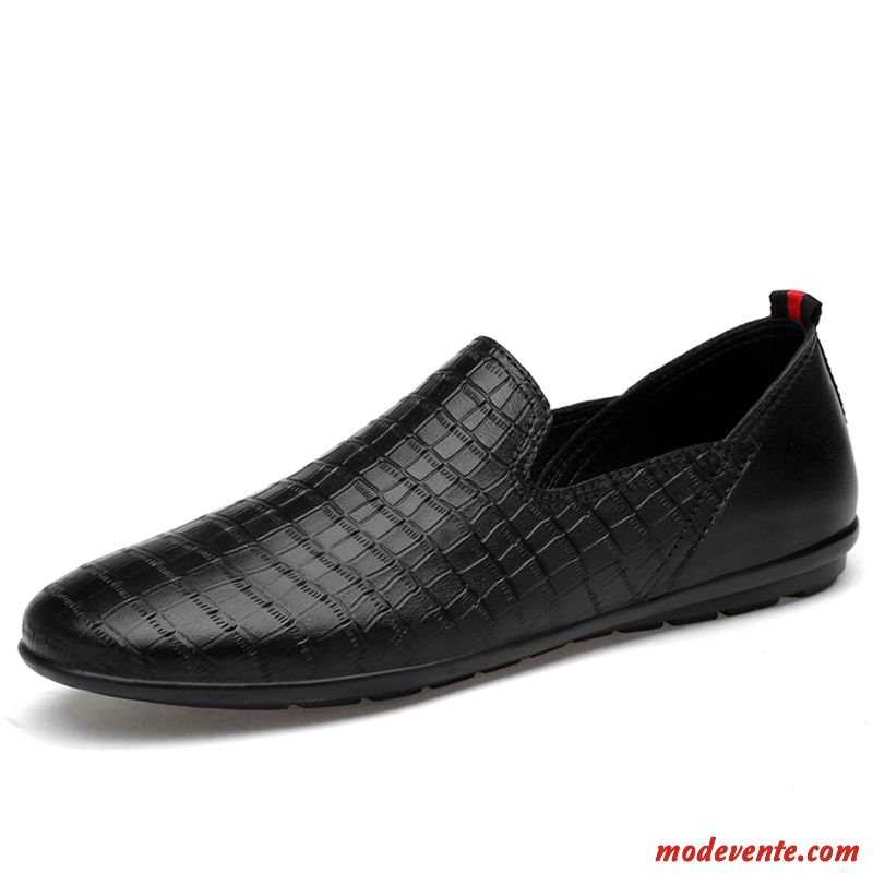 Mocassins Homme Tous Les Assortis Cuir Véritable Chaussures En Cuir Décontractée Tendance Printemps Noir