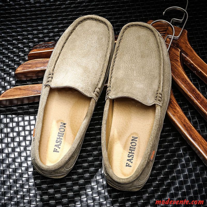 Mocassins Homme Tous Les Assortis Slip-on Décontractée Cuir Véritable Tendance L'automne