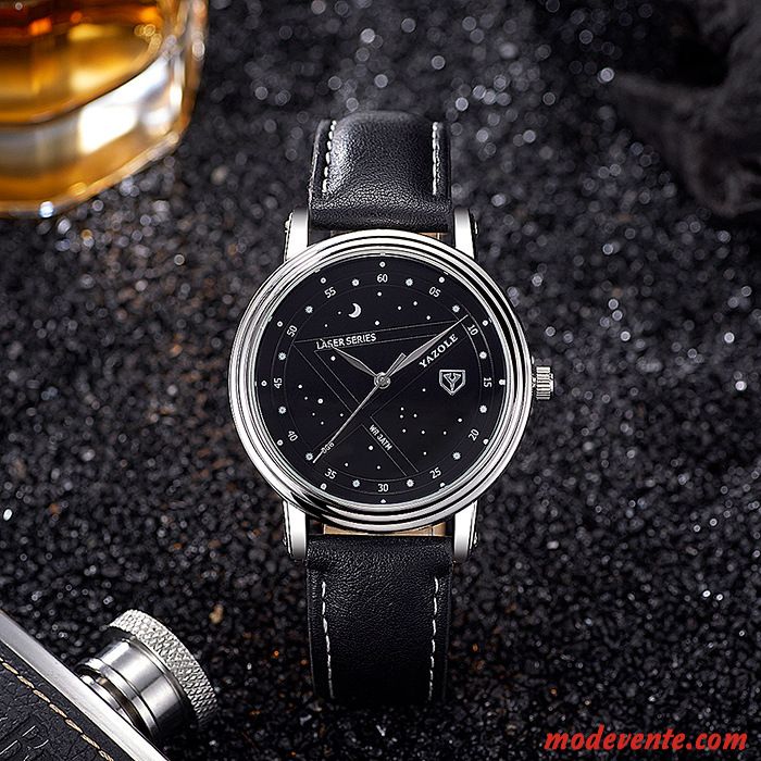 Montre Homme Loisir Montre À Bracelet Étanche Ciel Étoilé Nouvelles Arrivées Entreprise Noir