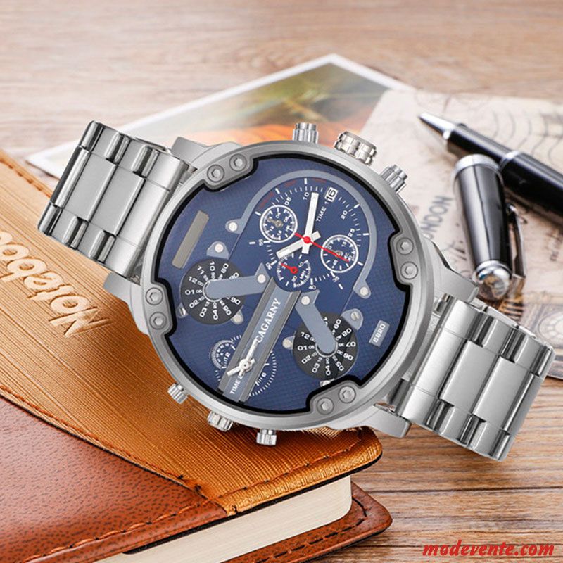 Montre Homme Montre À Bracelet Tendance Loisir Étanche Mode Gros Argent Gris