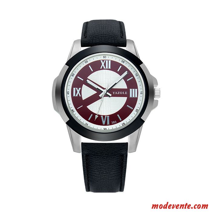 Montre Homme Original Montre À Quartz Marque Loisir Montre À Bracelet Mode Blanc Noir