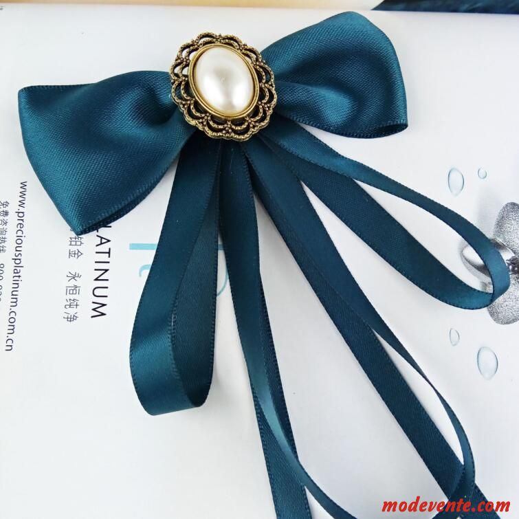 Nœud Papillon Femme Broche Homme Corsage Rétro Meilleur Homme Recevoir Des Fleurs Bleu