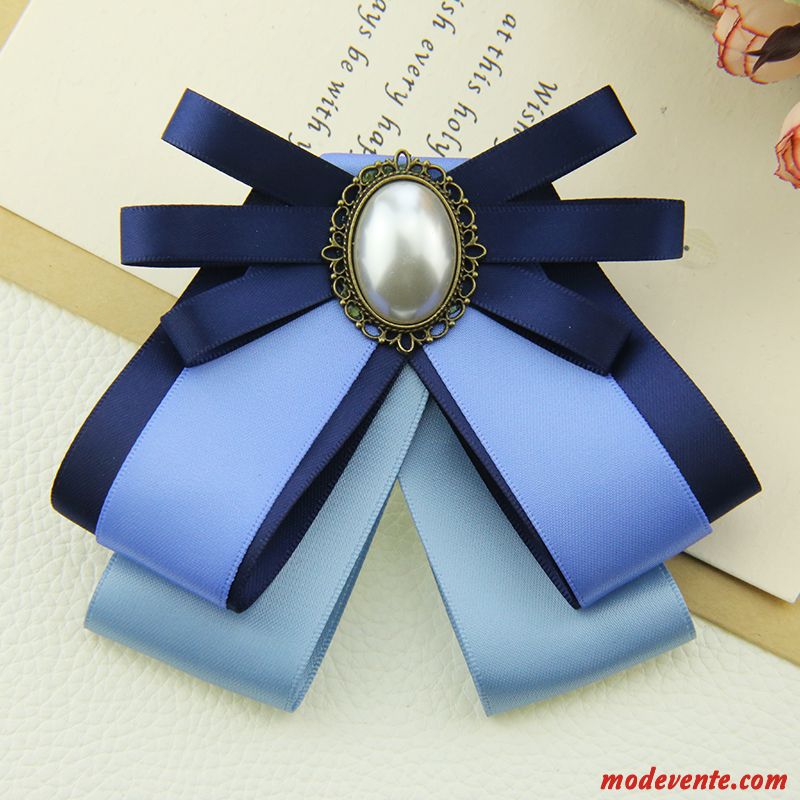 Nœud Papillon Femme Recevoir Des Fleurs Accessoires Arc Carrière Outillage Chapeau Bleu Argent