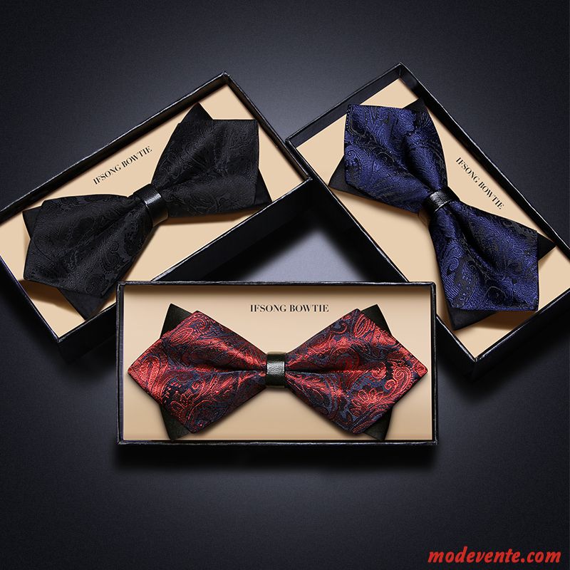 Nœud Papillon Homme Banquet Modèle Le Marié Meilleur Homme Marier Rhombe Bordeaux Noir