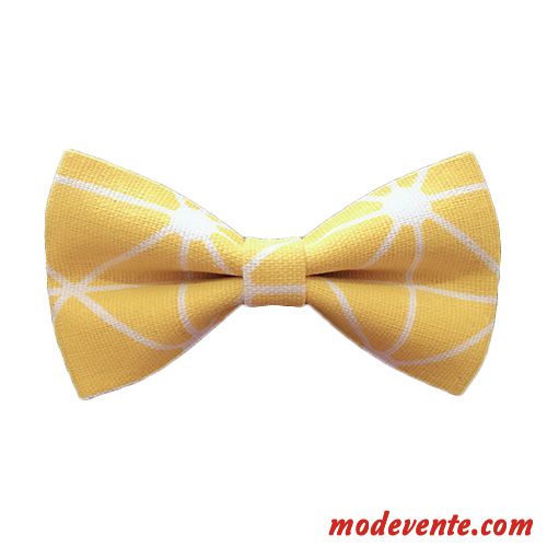 Nœud Papillon Homme Marier Original Vêtements De Cérémonie Lin Le Marié Meilleur Homme Impression Jaune