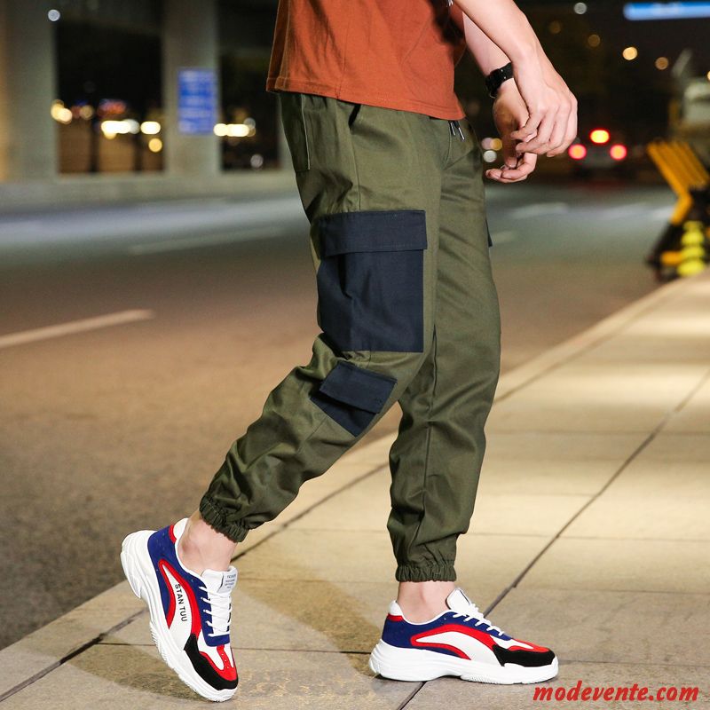Pantalon Cargo Homme Baggy Harlan Sport Pantalons Printemps Serrés Vert