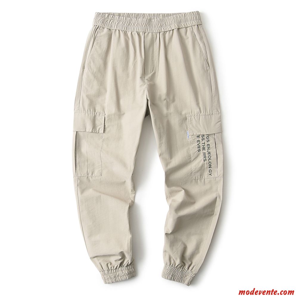 Pantalon Cargo Homme Baggy Serrés Maigre Kaki Décontractée Été