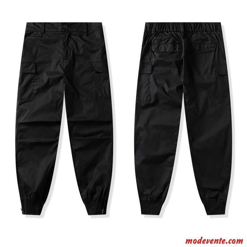 Pantalon Cargo Homme Harlan Collants Pantalons Légère Baggy Été Noir