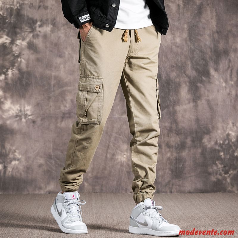 Pantalon Cargo Homme Pantalons Tendance Marque De Tendance Serrés Printemps Kaki