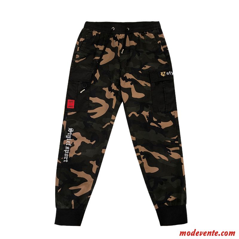 Pantalon Cargo Homme Tendance Slim Camouflage Pantalons Été Jeunesse