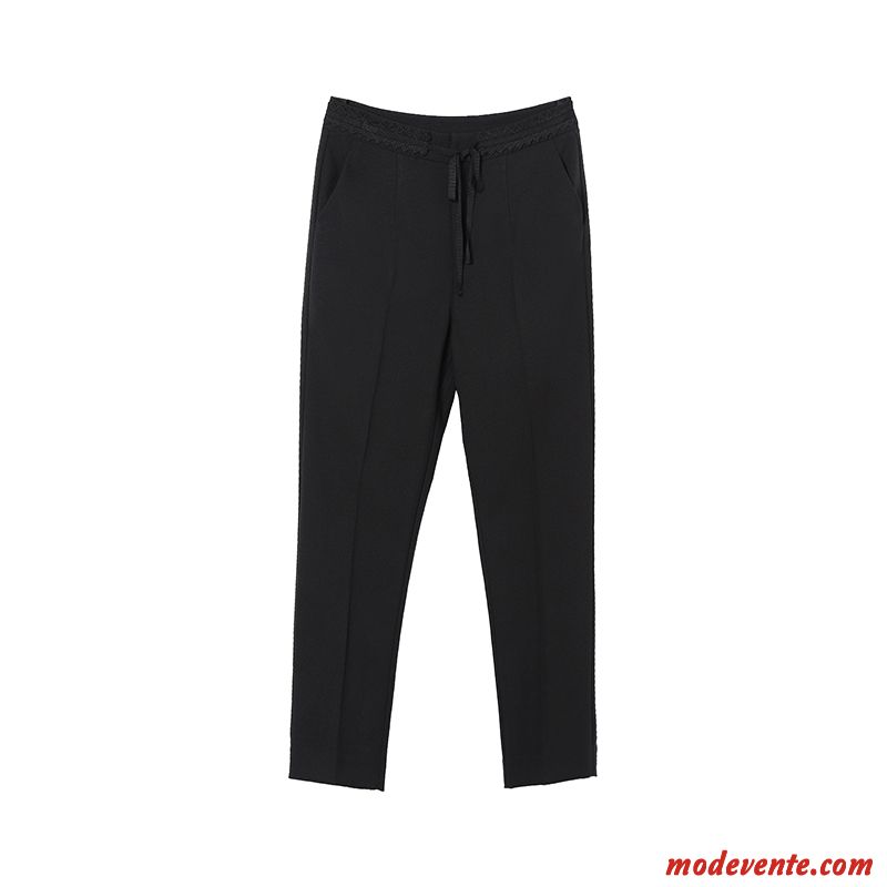 Pantalon Femme Cône Haute Cintrée Mince Mode Printemps Décontractée Noir