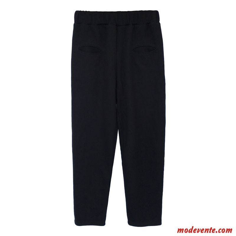 Pantalon Femme L'automne Tendance Baggy Hiver Haute Cintrée Mince Noir