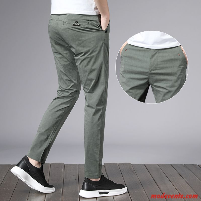 Pantalon Homme Baggy Extensible De Travail Jambe Droite Été Pantalons Vert Clair