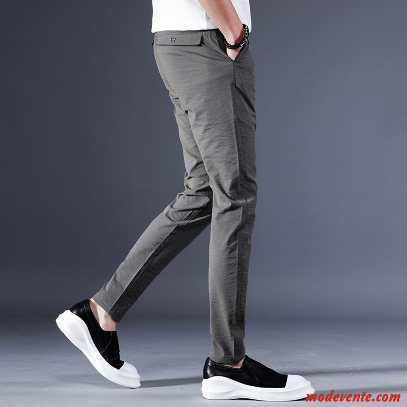 Pantalon Homme Baggy Tendance Soie De Glace Été Pantalons Gris