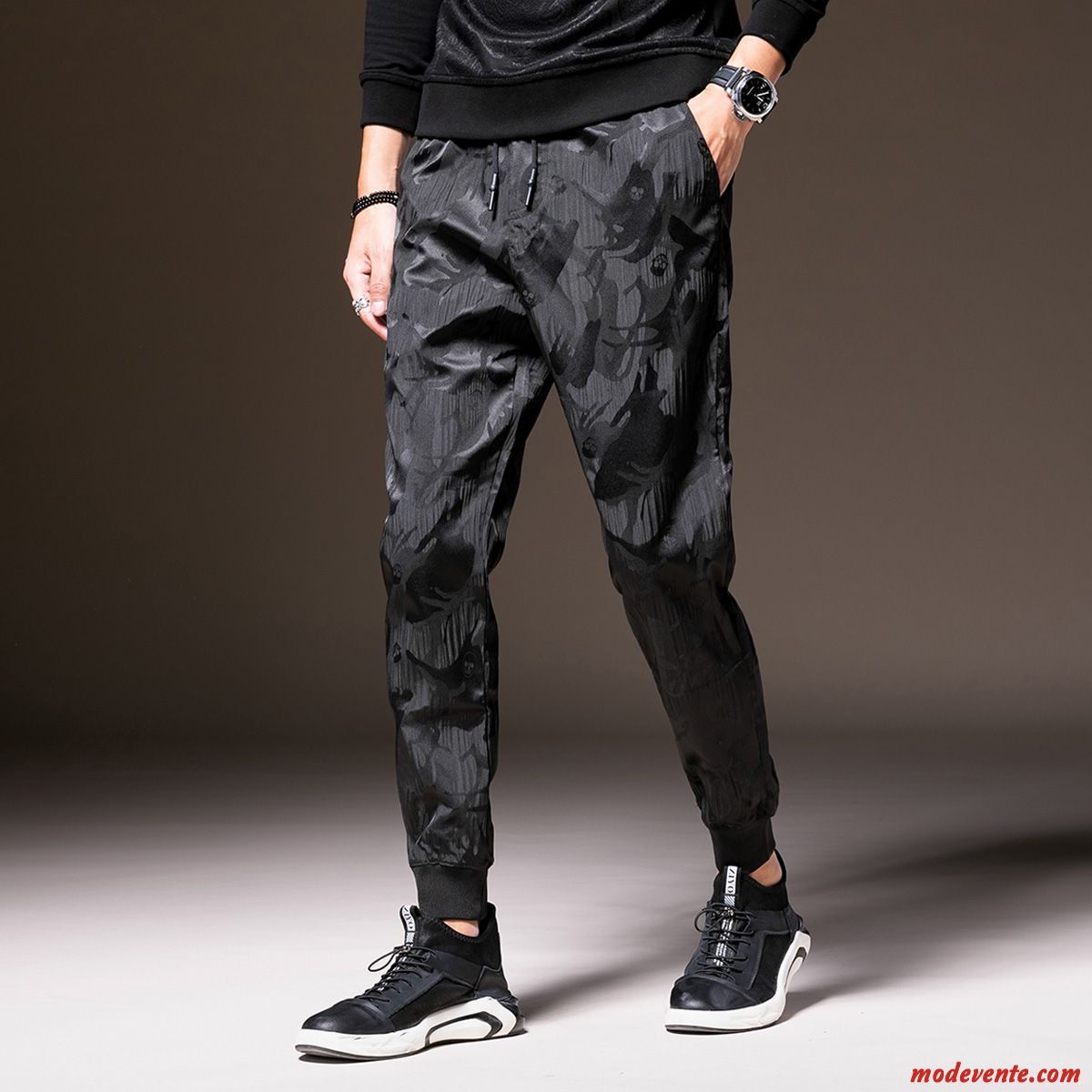 Pantalon Homme Les Pantalons De Survêtement L'automne Camouflage Tendance Décontractée Marque De Tendance Noir