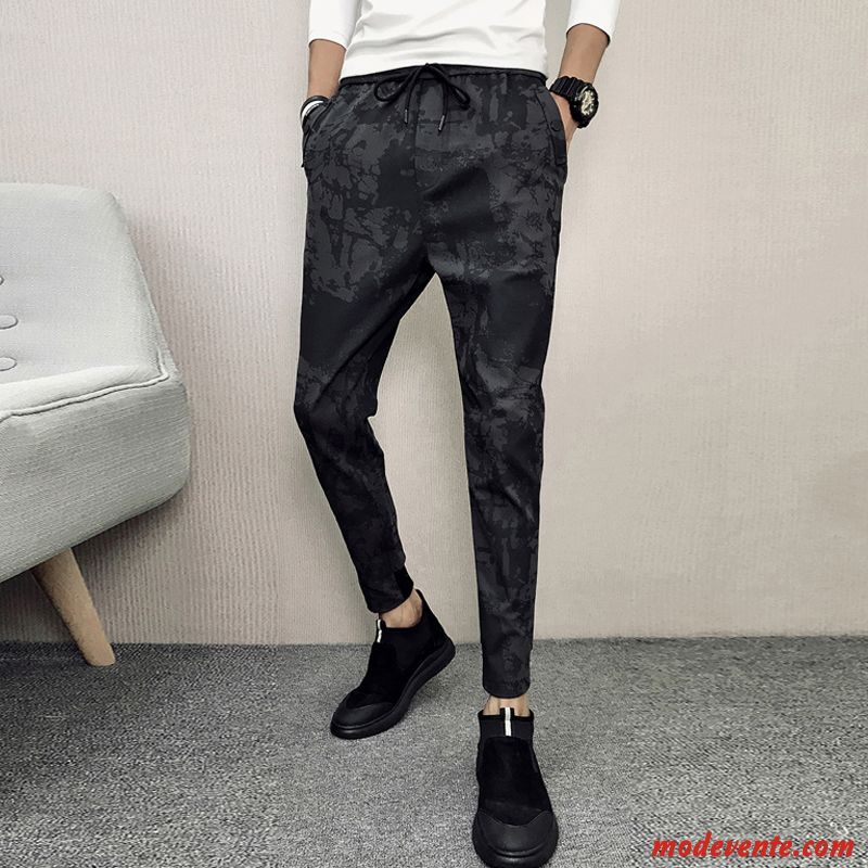 Pantalon Homme Les Pantalons De Survêtement L'automne Coton Bio Tendance Légère Slim Noir