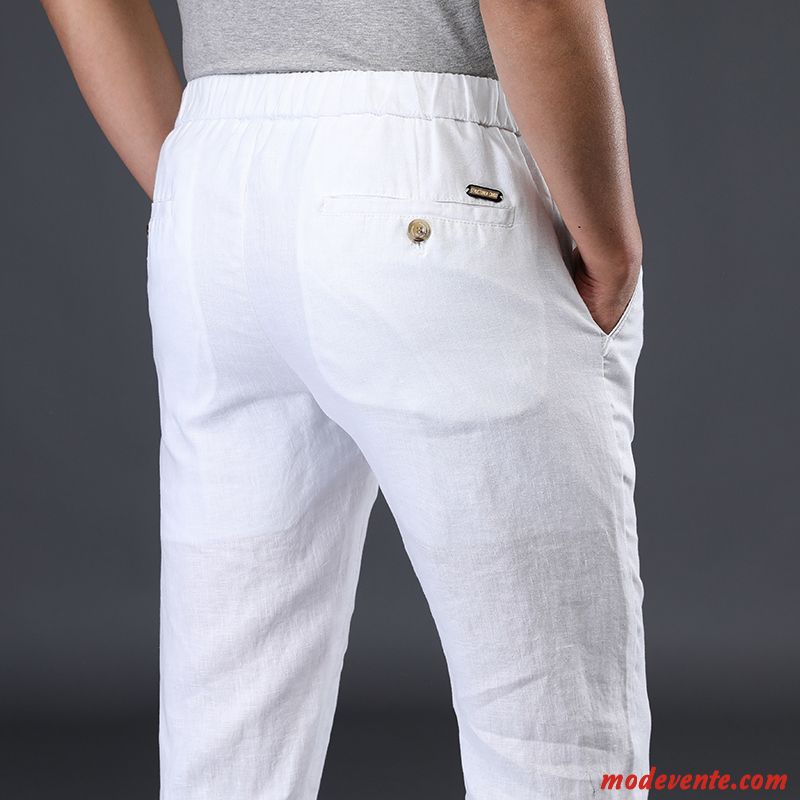 Pantalon Homme Style Chinois Mode Baggy L'automne Pantalons Grande Taille Blanc