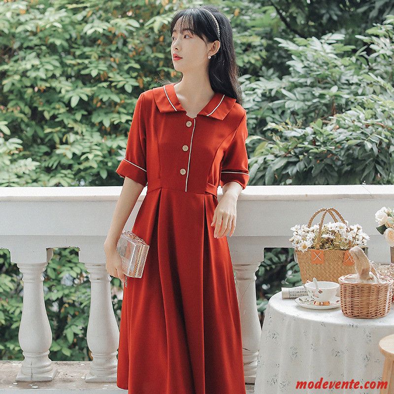 Robes Femme Ultra Été Étudiant Rouge