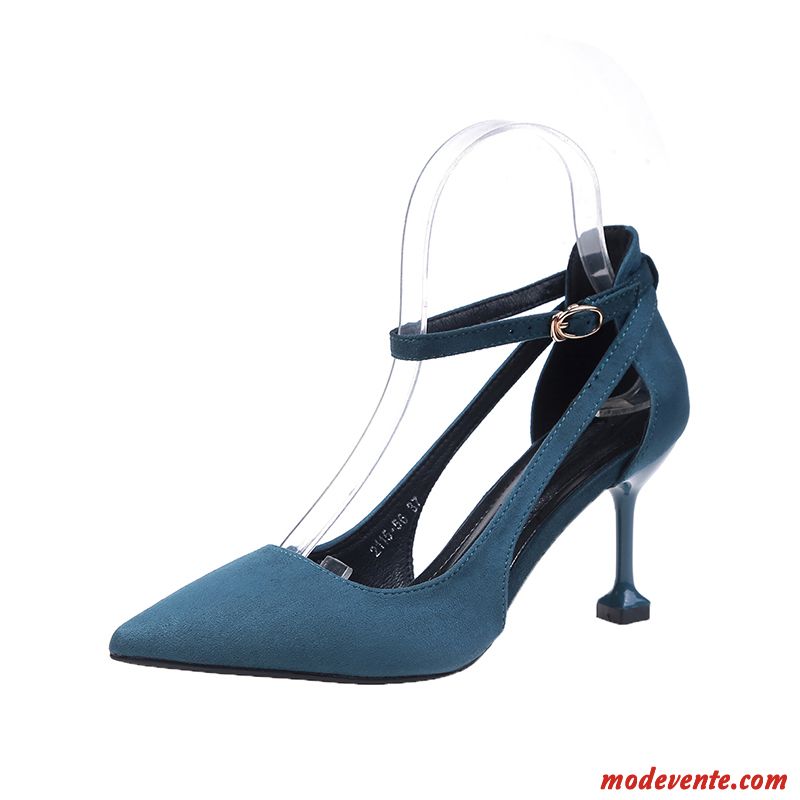 Sandales Femme Escarpins Été Minces Décontractée Sexy Mode Bleu