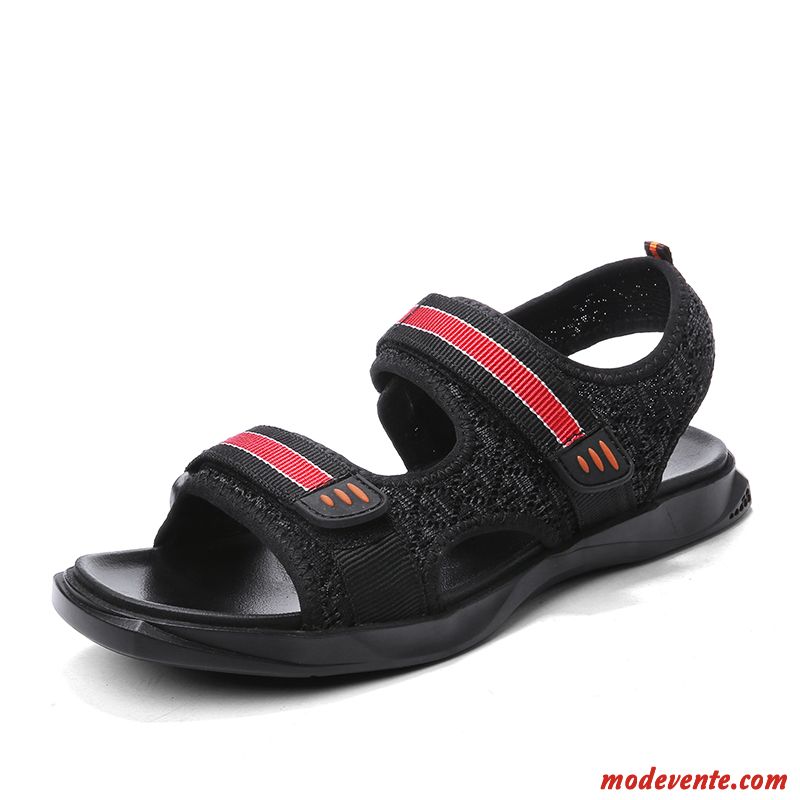 Sandales Homme Sport Personnalité Semelle Doux De Plein Air Été Plage Noir