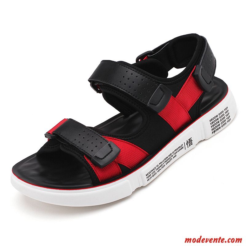 Sandales Homme Étudiant Gros Tendance Mode Adolescent Rouge