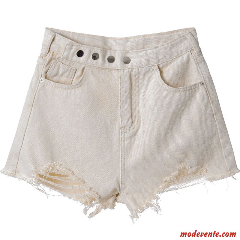 Shorts Femme Bord Courte Été Baggy Des Trous Simple