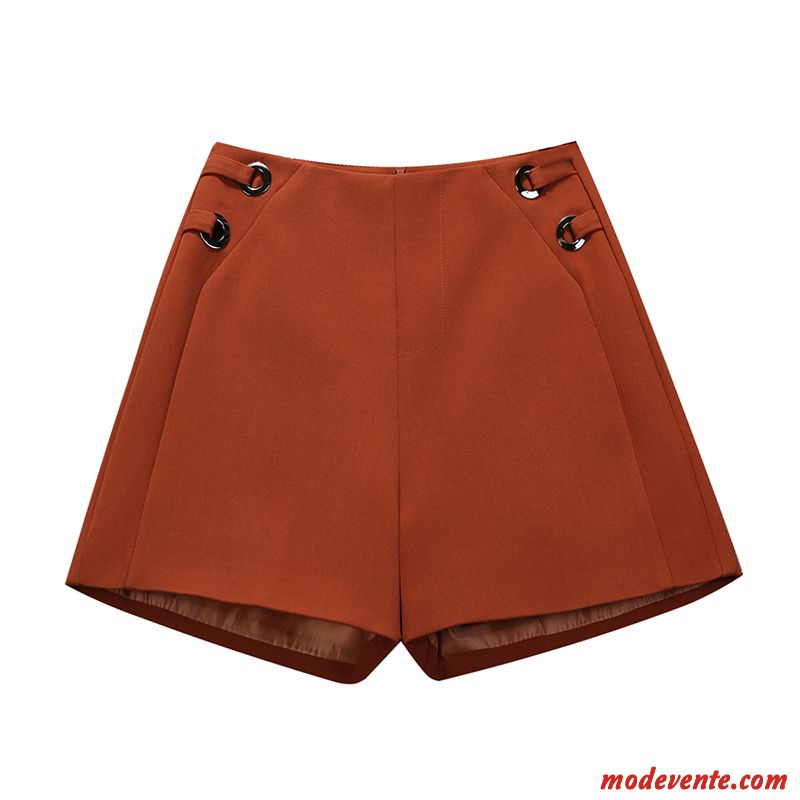 Shorts Femme L'automne Baggy Costume A Lettre Haute Cintrée Mince