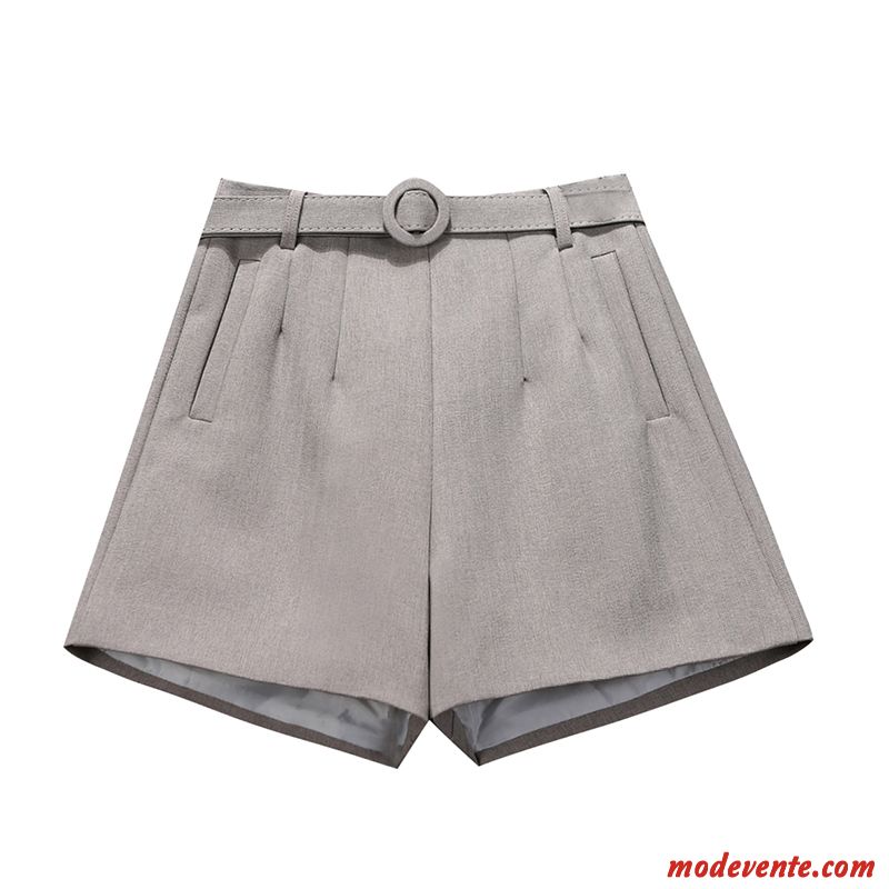 Shorts Femme Outwear Haute Cintrée L'automne Mince Étudiant Décontractée Gris