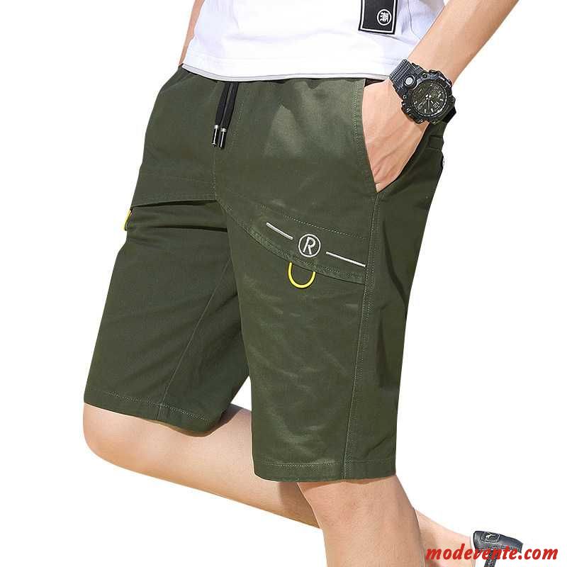 Shorts Homme Baggy Été Pantalon Décontractée Marque De Tendance Cinquième Pantalon Vert