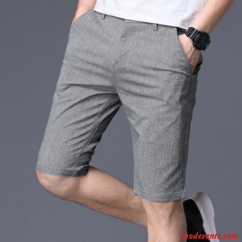 Shorts Homme De Travail Décontractée Baggy Septième Pantalon Été Extensible Gris Clair