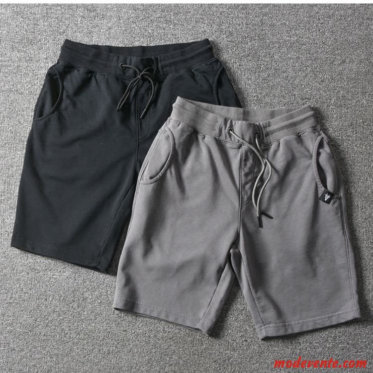 Shorts Homme Delavé Cinquième Pantalon Baggy Matelassé Élastique Le Jogging Gris