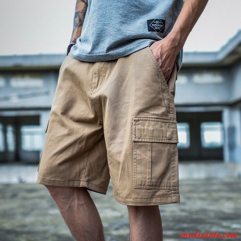 Shorts Homme Pantalon Plage Été Étudiant Décontractée Kaki