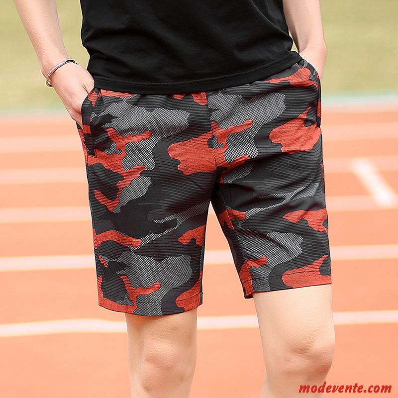 Shorts Homme Pantalons Camouflage Tendance Jeunesse Grande Taille Légère Rouge