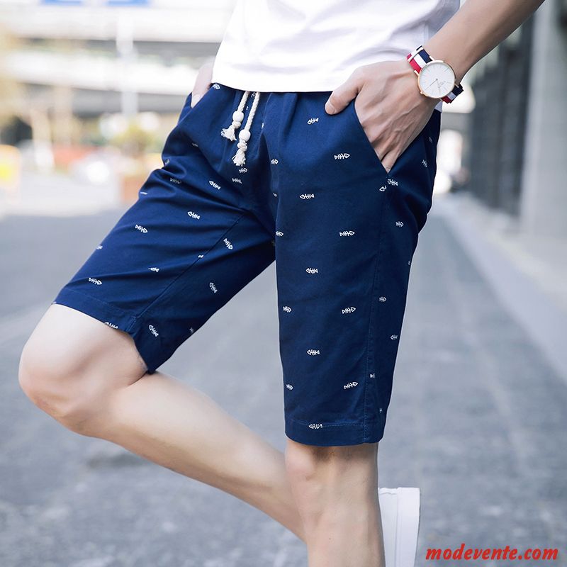 Shorts Homme Sport Été Pantalon Légère Tendance Plage Bleu