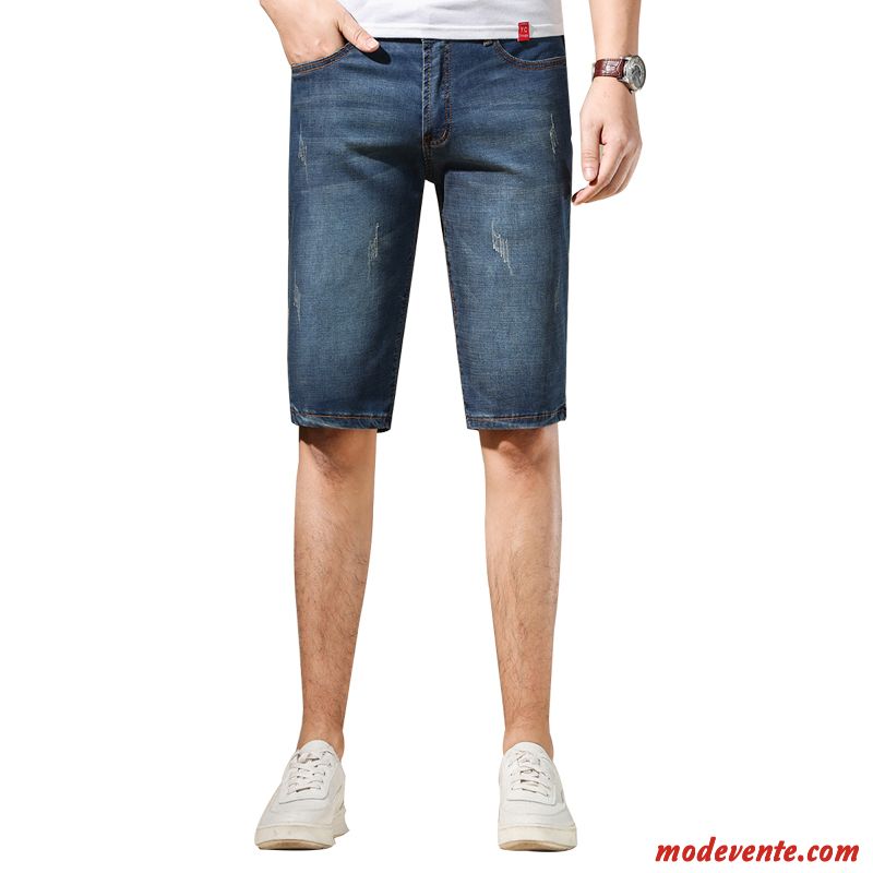 Shorts Homme Été Jeunesse Denim Légère Ultra Tendance Bleu Marin