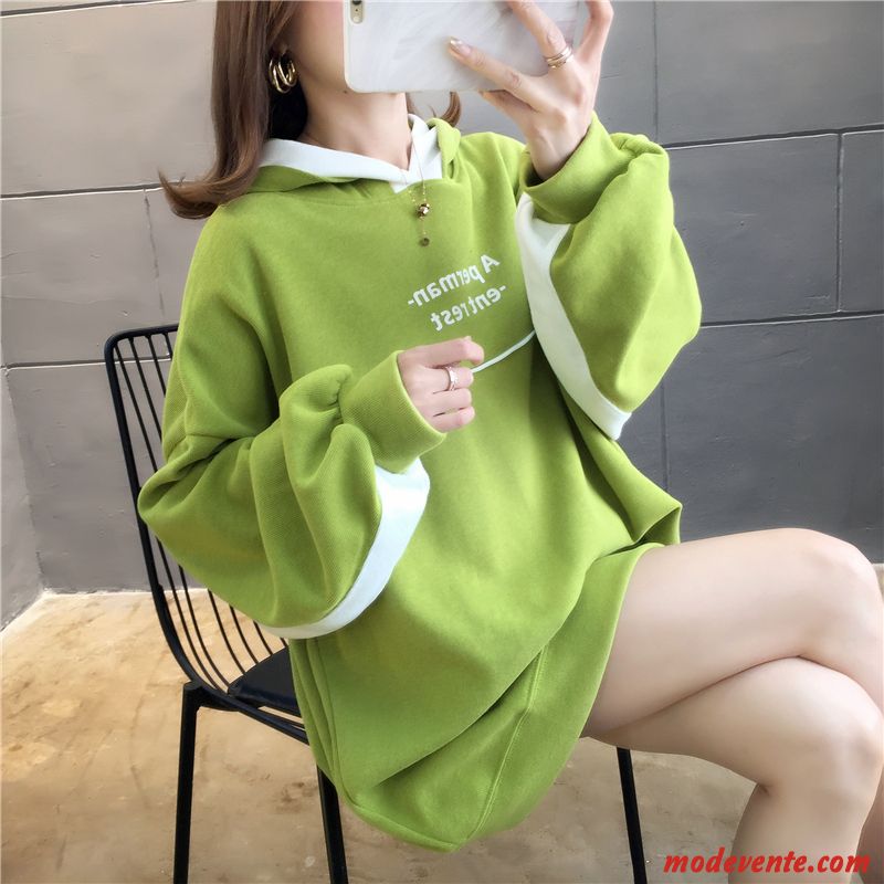 Sweat À Capuche Femme Baggy Hoodies Ultra Grande Taille L'automne Printemps Vert