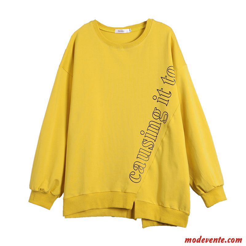 Sweat À Capuche Femme Baggy Une Veste Pullovers Légère Hoodies Tendance Jaune