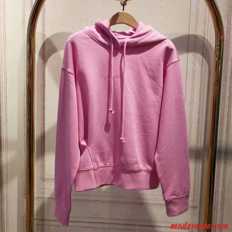 Sweat À Capuche Femme Printemps Baggy Épissure Hoodies Broderie Lettre Rose