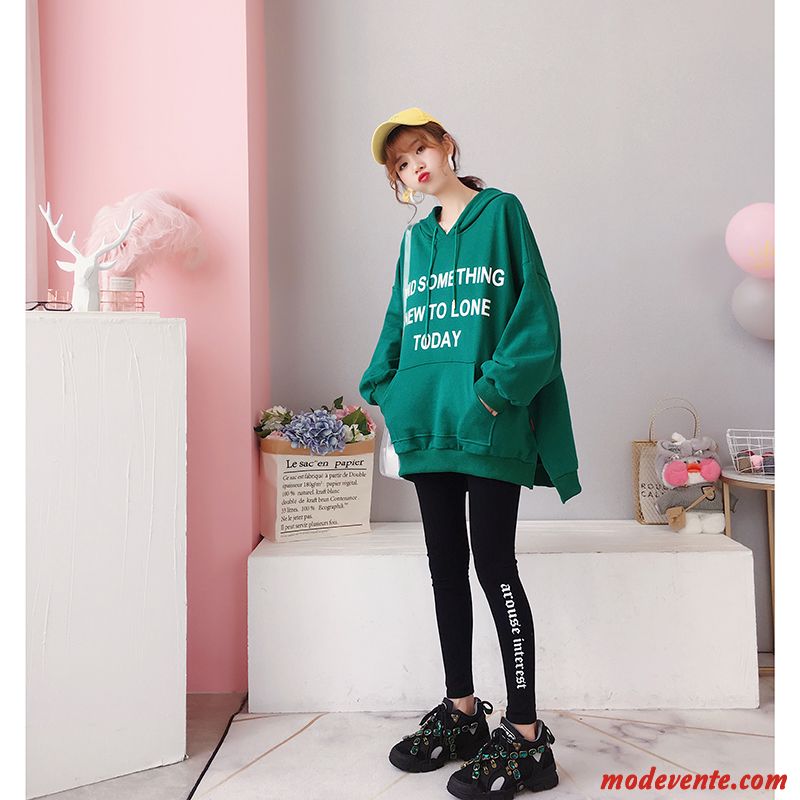 Sweat À Capuche Femme Une Veste Printemps Manteau Légère Hoodies Longues Vert